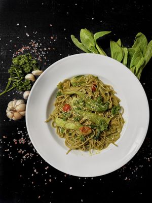 Infused Garlic and Parsley pasta at Nibbana Space in Phuket