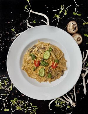 Mushroom Pasta at Nibbana Space in Phuket