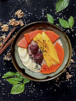 Oat Porridge with Fruits at Nibbana Space in Phuket