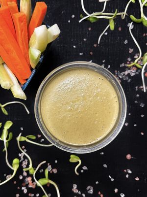 Veggie Sticks with Pesto Sause at Nibbana Space in Phuket