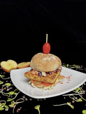 Tofu Katsu Burger at Nibbana Space in Phuket