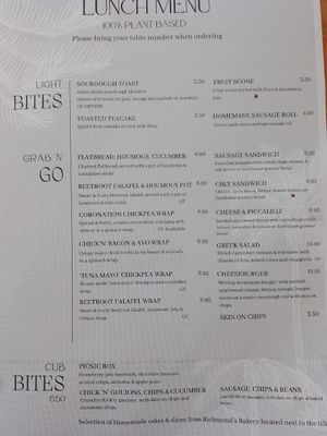 Menu 01.08.2024 at Wildheart Animal Sanctuary Cafe in Sandown