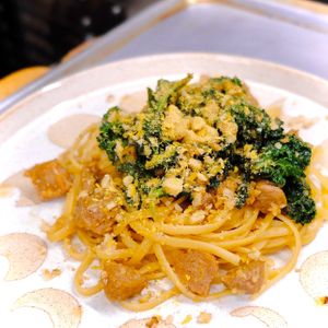 Lemon Aglio E Olio Pasta with Soy Protein at Friends U Can Keep in Macau