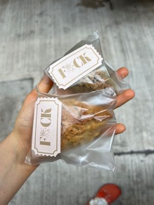 One regular scone and one black tea scone  at Friends U Can Keep in Macau