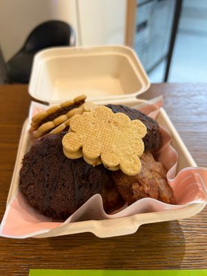 A variety of ginger salted caramel cookies, fudgy brownies and sweet potato brownies  at Friends U Can Keep in Macau