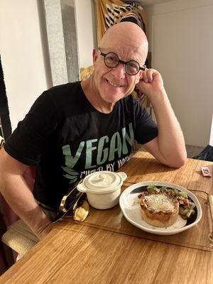 The Macanese pie served with salad was excellent !  at Friends U Can Keep in Macau