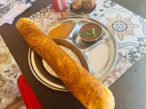 Tamarind Masala Dosa 

Pakora with chutney  at Dosa Mahal in Toronto