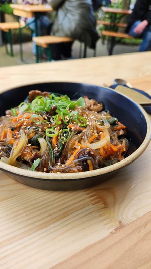 Vegan japchae at THE BAB in Amsterdam