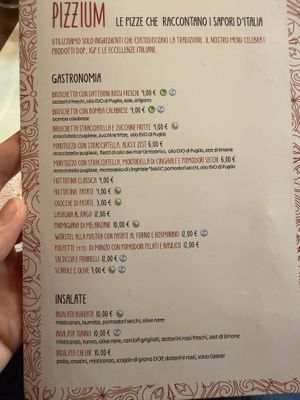 Menu - vegan bruschetta (spicy or normal)  at Pizzium in La Spezia