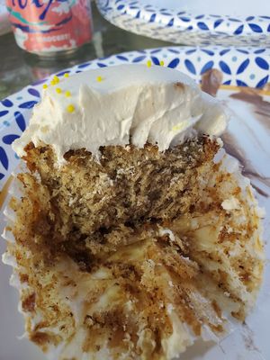 Delicious vegan banana cupcake! at Icing on the Cake in Los Gatos