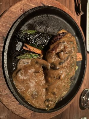 Vegan chopped skillet “steak"  at Perry's in Austin