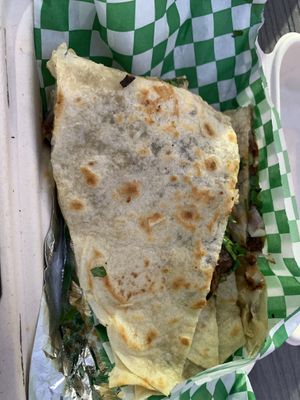Carnitas quesadilla  at Vegan Vatoz in Riverside