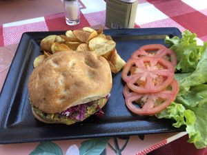 Vegan veggie burger  at Il Centrale Stresa in Stresa