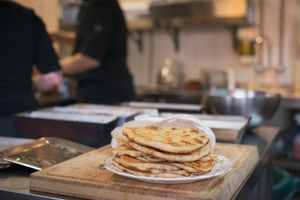 Homemade flatbread at Café Lief  in Haarlem