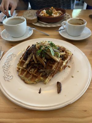 Potato waffle (sorry I had taken a bite first)  at Café Lief  in Haarlem