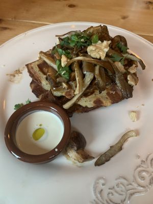 Bread with mushrooms  at Café Lief  in Haarlem