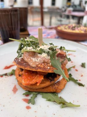 Delicious kimchi pancakes   at Café Lief  in Haarlem