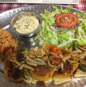 veggie kofte platter at Smyrna Mediterranean Cuisine in Fredericksburg