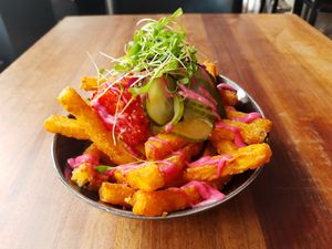 Rainbow friez at COLORZ Kitchen  in Bern