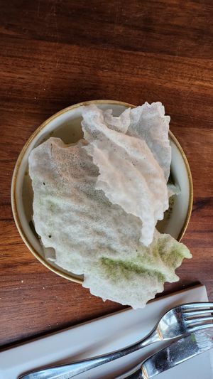 Ricepaper on top of the soup at COLORZ Kitchen  in Bern