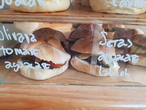 Left one is vegan at Roast Club in Barcelona