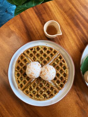 Coconut Pandan Waffle at Sundays  in Phnom Penh