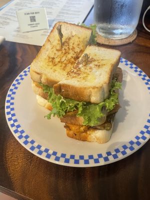 Tom Yum club sandwich  at Sundays  in Phnom Penh