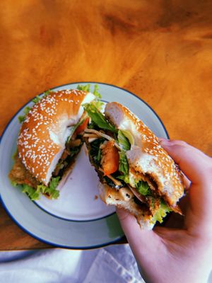 Phnom Penh breakfast bagel  at Sundays  in Phnom Penh