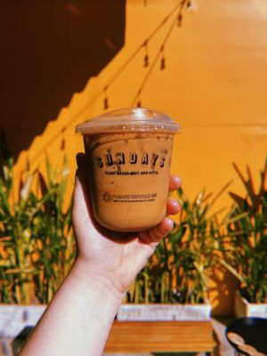 Iced oat latte  at Sundays  in Phnom Penh