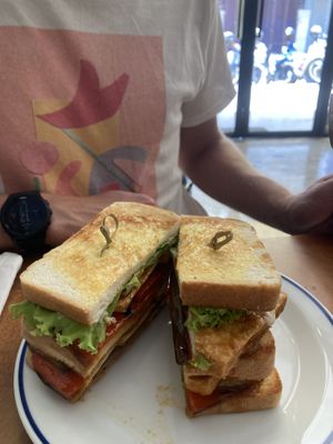 Tom yum sandwich   at Sundays  in Phnom Penh