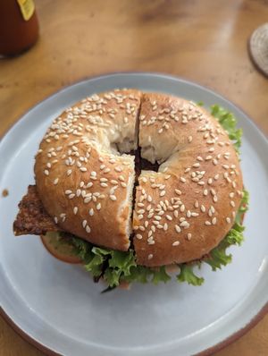 Khmer breakfast bagel at Sundays  in Phnom Penh