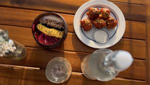 Smoothie bowl & cauliflower bitess  at Sundays  in Phnom Penh