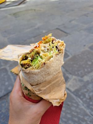 Falafel wrap (€7) at Santo Falafel in Florence
