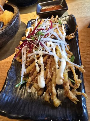 tempura mushroomms  at Ginya Vegan House  in Hamburg