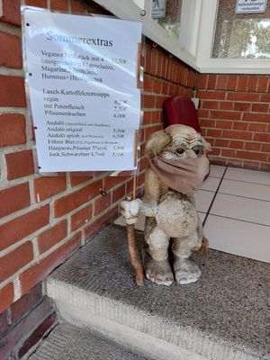 Vegan options on summer menu at Café Steigleder in Wyk Auf Foehr