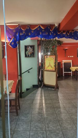 The restaurant is at the bottom of the stairs at India House in Sofia