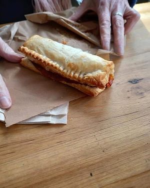 Vegan Chillie Sausage Roll. at Prism Coffee in Gateshead