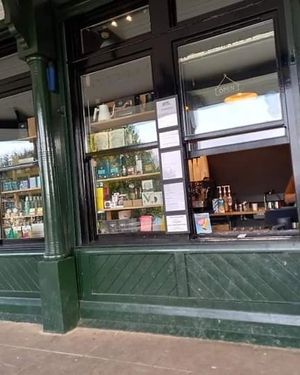 Front window where you order food & drinks & various products. at Prism Coffee in Gateshead