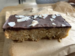 Toasted coconut and dark chocolate  at Prism Coffee in Gateshead