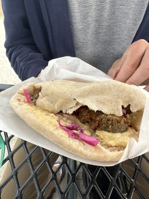 Falafel sandwich   at Dahab Falafel Co in Durham