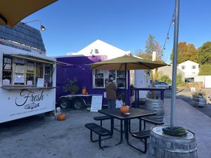 Purple truck. At the end of the food truck line    at Dahab Falafel Co in Durham