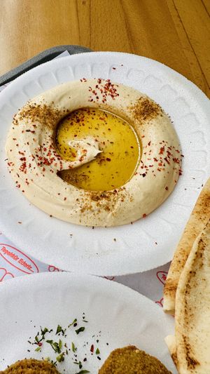 Hummus   at Flora Falafel in Istanbul
