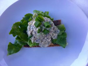 Not Tuna on Onion Bread at Greens and Vines in Honolulu