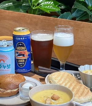 Beer time!! #Veganuary at Gosranhi Bread/Book in Daegu