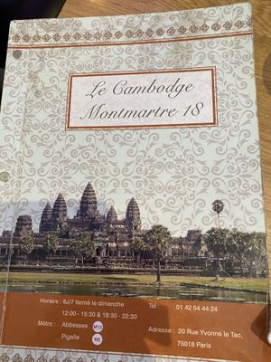 Menús available in English  at Le Cambodge in Paris