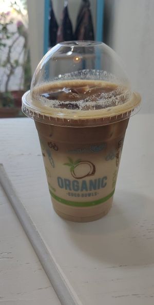 Latte with oat milk at Organic Coco Bowls  in Muscat