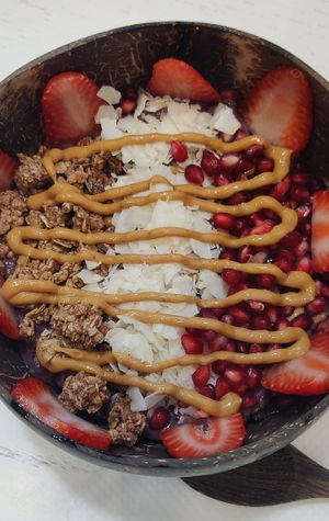 Avo berry bowl at Organic Coco Bowls  in Muscat