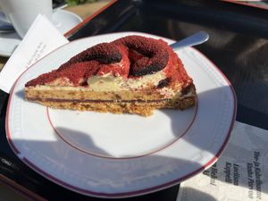 Vegan cranberry cake  at Tea and Coffee House Helmi in Porvoo