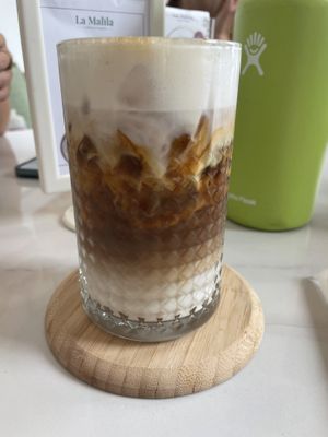 Iced caramel macchiato with oat milk  at La Malila Cafe in Khao Lak