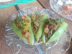 Stuffed peppers at POHSOP in Chiang Mai